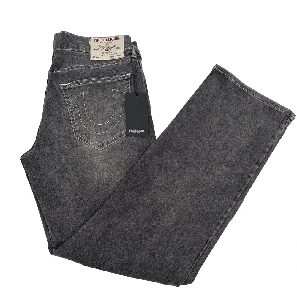 New Mens True Religion Ricky SN NF Relaxed Straight Gray Jeans 34x34 NWT (Read)